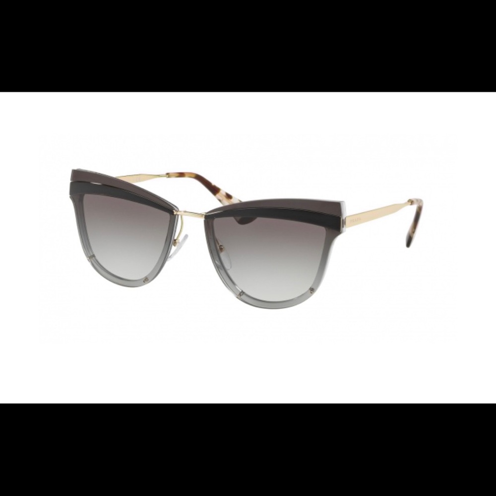 Prada Cat-Eye Sunglasses SPR12U KUI-0A7 Gold-Grey Gradient 65-16-140 mm